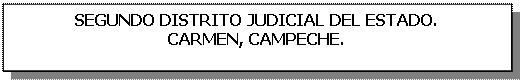 Cuadro de texto: SEGUNDO DISTRITO JUDICIAL DEL ESTADO.  CARMEN, CAMPECHE.    