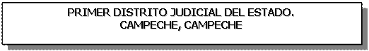 Cuadro de texto: PRIMER DISTRITO JUDICIAL DEL ESTADO.  CAMPECHE, CAMPECHE    